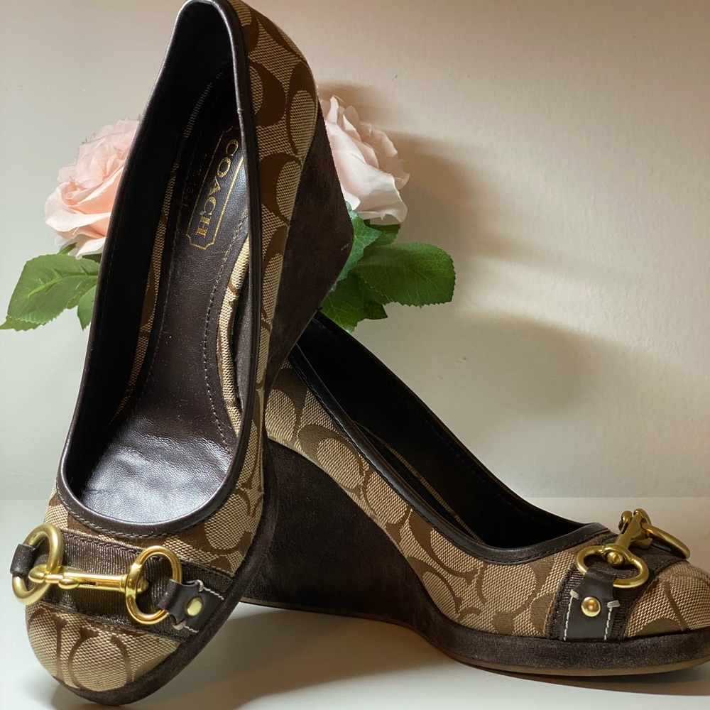 COACH logo Wedge Shoes 👠